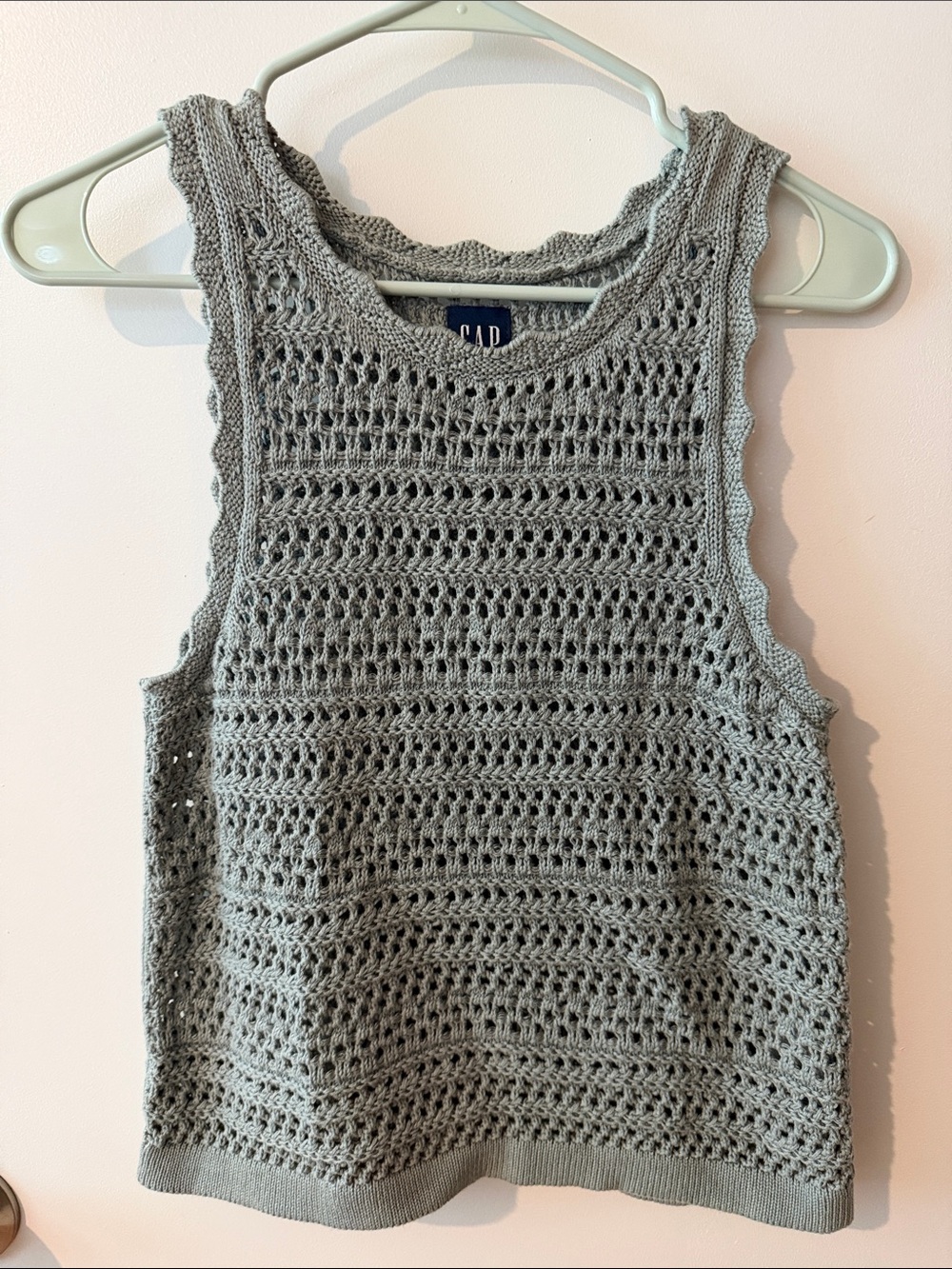 GAP Light Gray Crochet Tank Top
